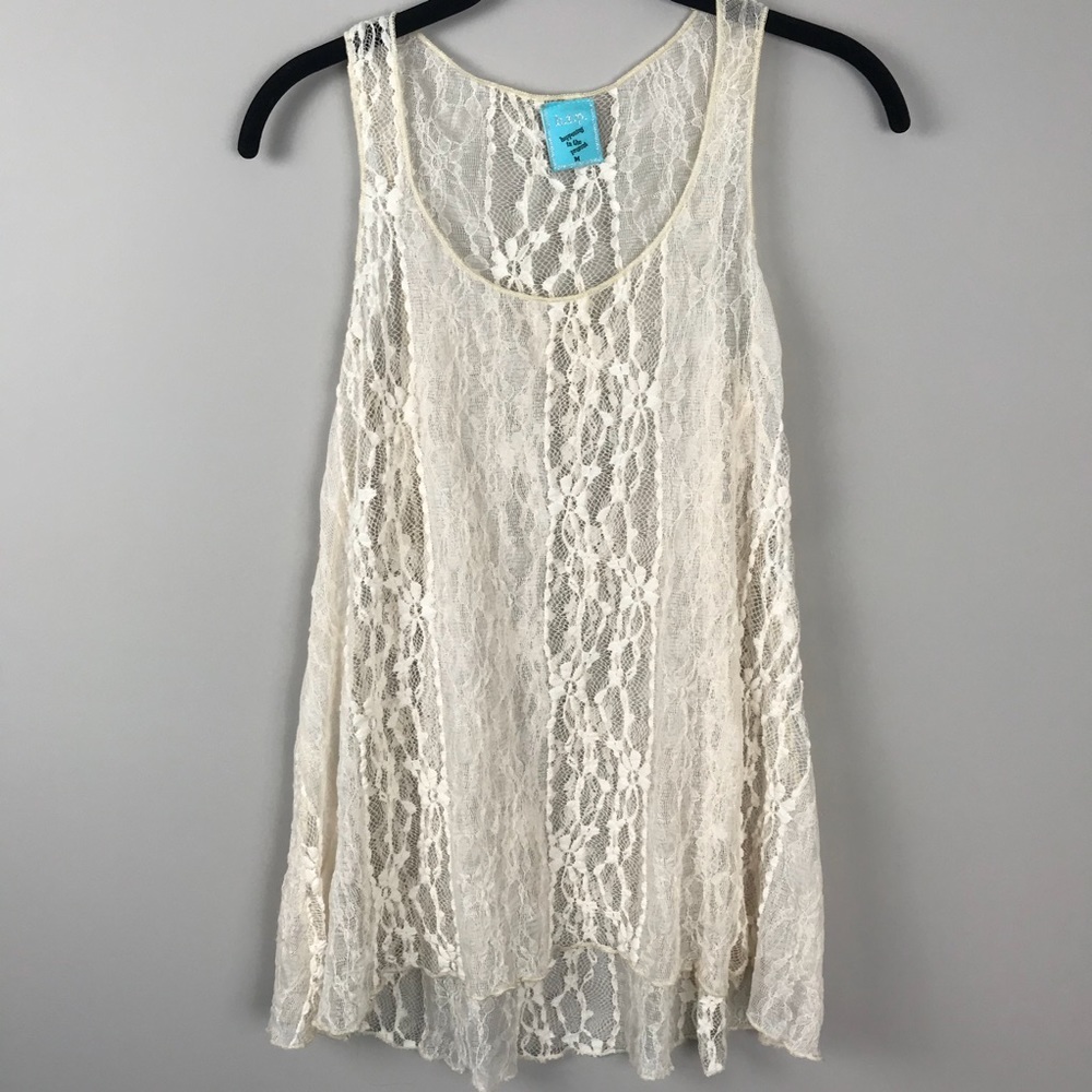 Ivory lace tank